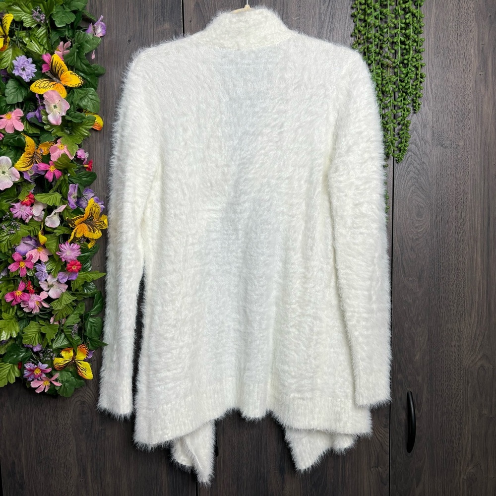 Colleen Lopez Cream Fuzzy Open Front Cardigan Siz… - image 8